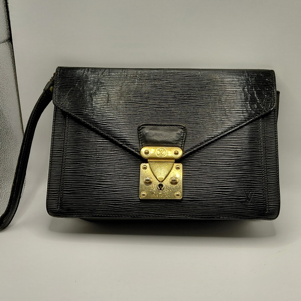 Louis Vuitton Black Epi Leather Sellier Dragonne Clutch Bag Vintage! - Picture 2 of 16